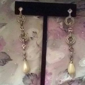 CAROLEE EVENING EARRINGS WITH FAUX PEARL